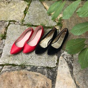 Black and Red Flats. 2 for 1 Deal!! Worn once only